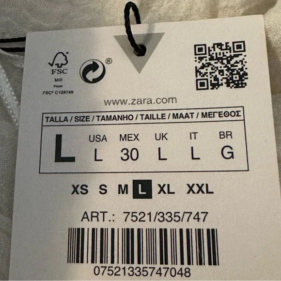 Zara Combination Tiered Dress Size Large - Picture 5 of 5